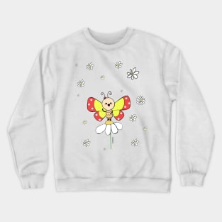 The butterfly dances on the flower Crewneck Sweatshirt